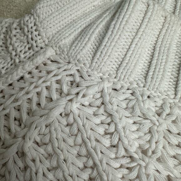 Free People White Mock Neck Sweater with Balloon Sleeves - Picture 4 of 9